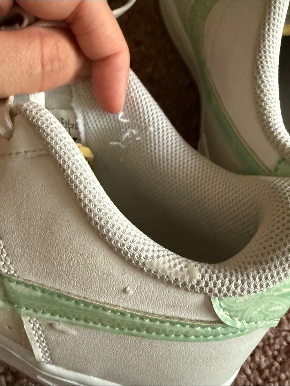 {Nike}-Size: 7Y-Air Force 1 with Mint Green Swoosh